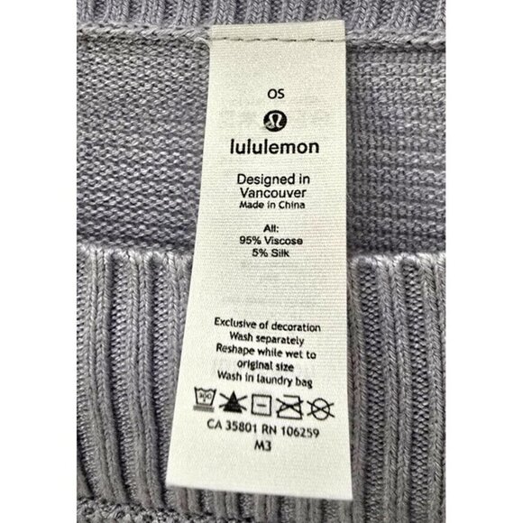 Lululemon Forward Flow Poncho OS Gray Knit Stretch Casual Comfort Silk Blend - Picture 3 of 13